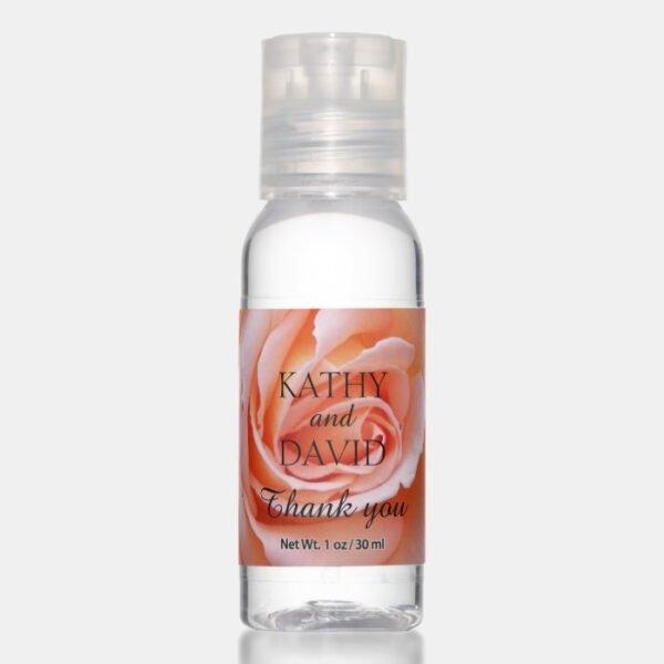 Blush Pink Rose Wedding Thank You Hand Sanitizer