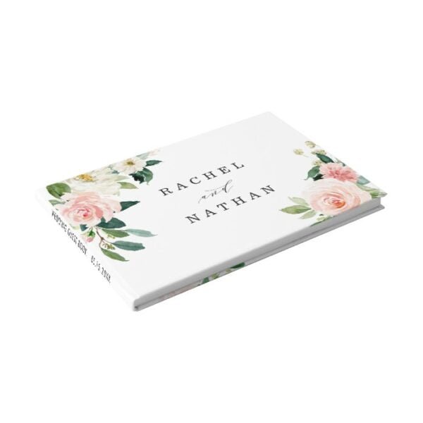 Blush White Bloom Floral Wedding Guestbook