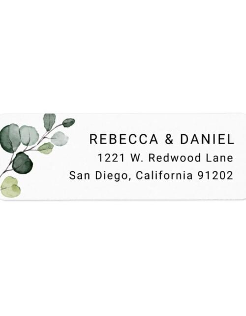 Botanical Eucalyptus Branch Return Address Label