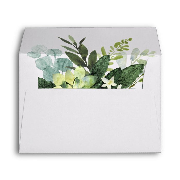 Botanical Gold Greenery Pre-Printed Address 5x7 Envelope