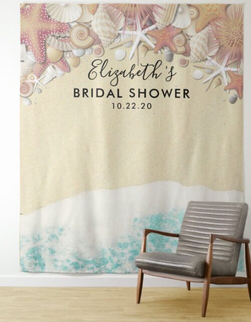 Bridal Shower Photo Backdrop Summer Beach Starfish