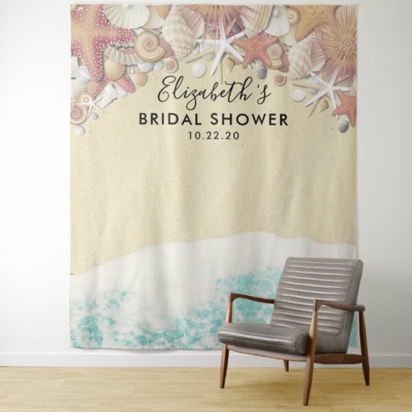 Bridal Shower Photo Backdrop Summer Beach Starfish