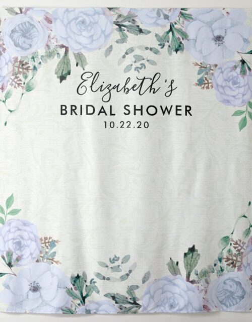 Bridal Shower Photo Backdrop Watercolor Flowers
