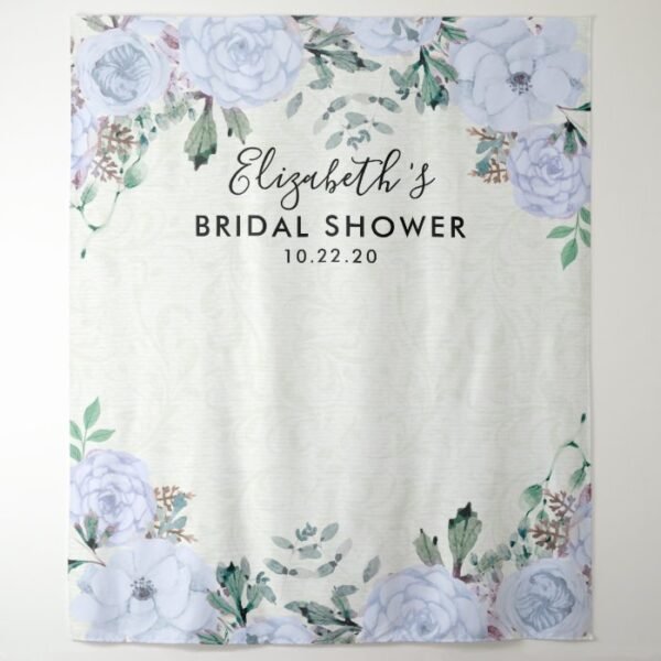 Bridal Shower Photo Backdrop Watercolor Flowers