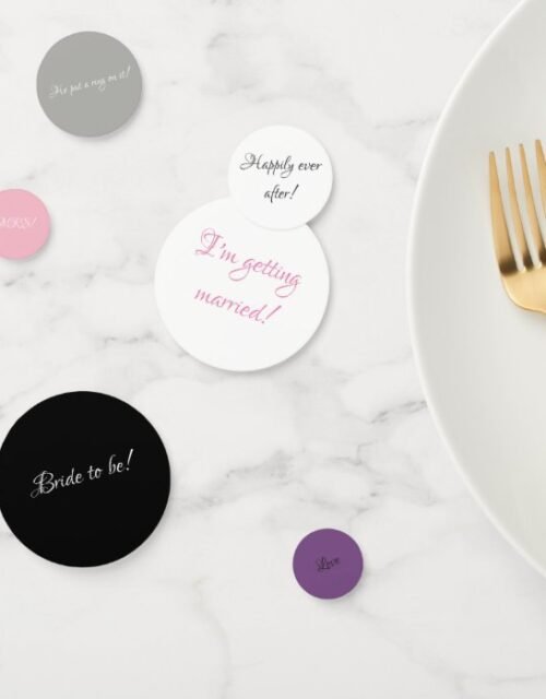 Bridal shower table confetti