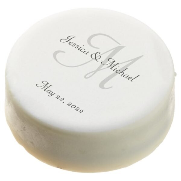 Bride and Groom monogram name Wedding Chocolate Covered Oreo