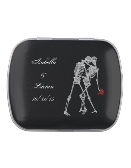 Bride and Groom Skeletons Candy Tin