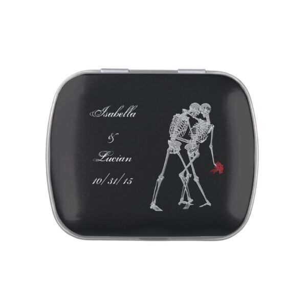 Bride and Groom Skeletons Candy Tin
