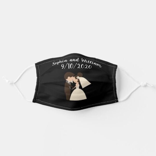 Bride and Groom Wedding Party Bridal Shower Adult Cloth Face Mask