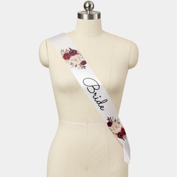 Bride Bachelorette Party Sash Burgundy Marsala