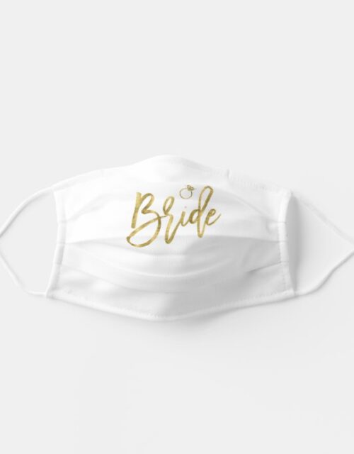 Bride Face Mask Faux Gold With Ring
