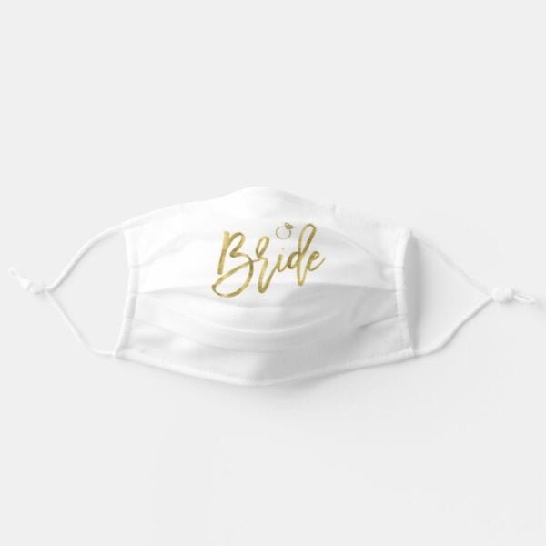 Bride Face Mask Faux Gold With Ring