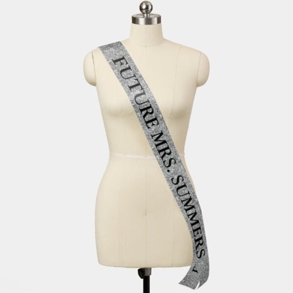 Bride Future Mrs Silver Glitter Bachelorette Sash