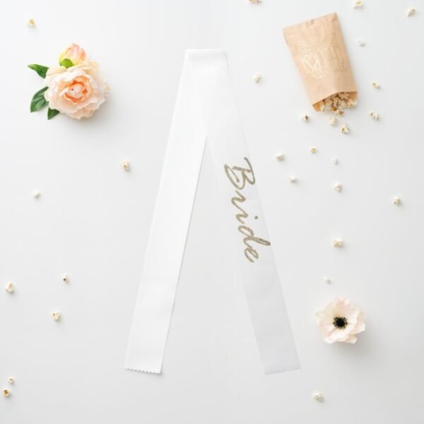 Bride Gold Glittery Bachelorette Bridal Shower Sash