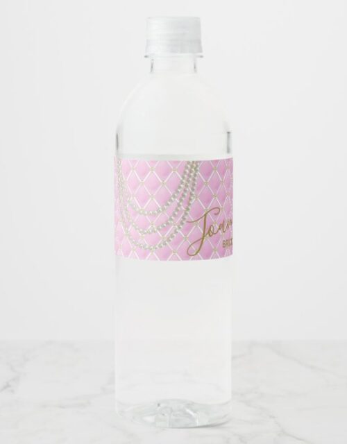 BRIDE Pink Paris Theme Party Shower Water Bottle Label