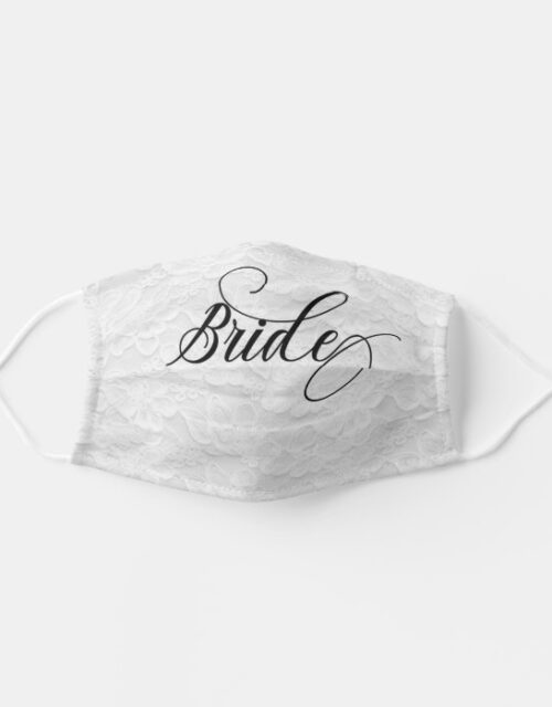 Bride wedding White Lace Adult Cloth Face Mask