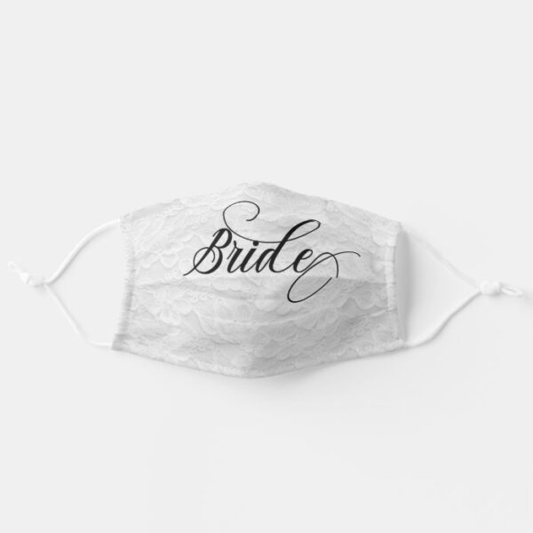 Bride wedding White Lace Adult Cloth Face Mask