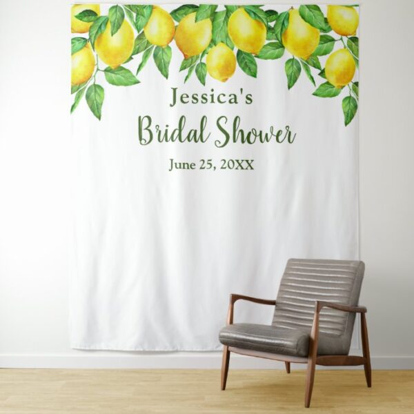 Bright Lemons Bridal Shower Photo Booth Backdrop