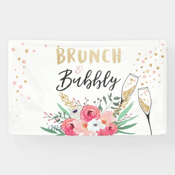 Brunch and bubbly Bridal shower banner Champagne