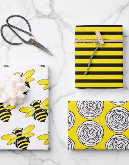 Bumble Bee Wrapping Paper Sheets