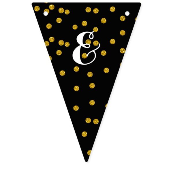 Bunting Personalized Wedding Gold and Black Dots Bunting Flags