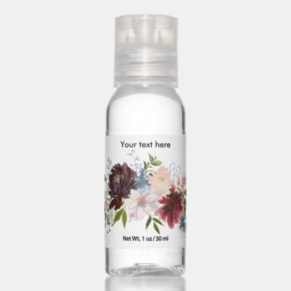 Burgundy and Blush Floral Hand Sanitizer