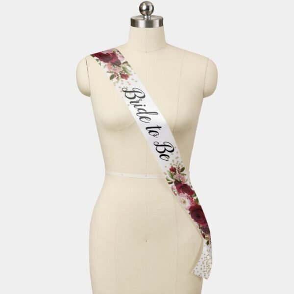 Burgundy Floral Bride to Be Sash