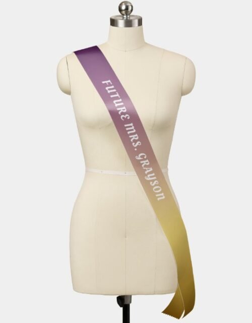 Burgundy Gold Ombre Bride Future Mrs Sash