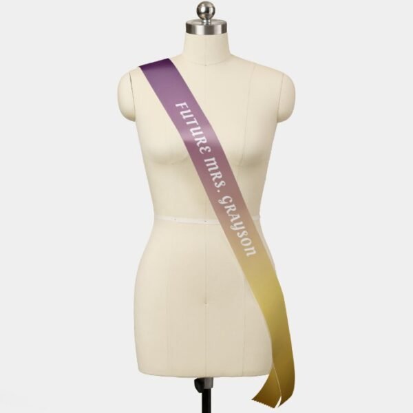 Burgundy Gold Ombre Bride Future Mrs Sash