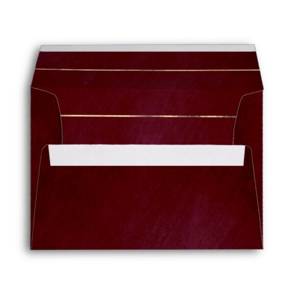 Burgundy Red and Gold Stripes Elegant Modern Envelope