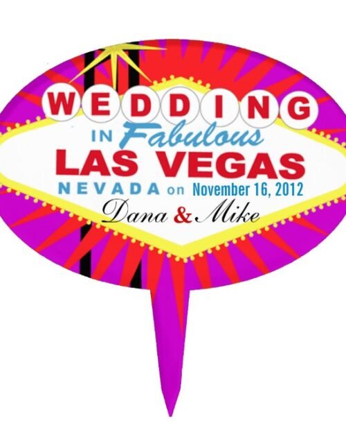 CAKE TOPPER Las Vegas Wedding Sign