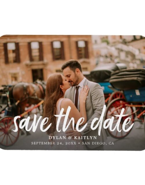 Calligraphy Save the Date Wedding Photo Magnet