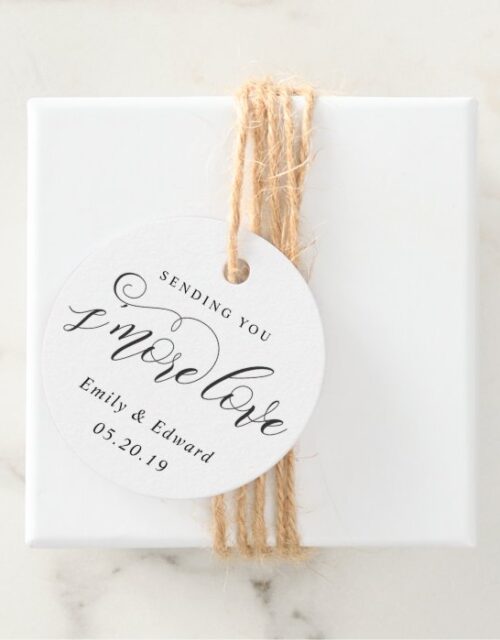Calligraphy S'more Love Wedding Round Favor Tags