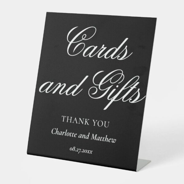 Cards And Gifts Chic Modern Wedding Event Pedestal Pedestal Sign