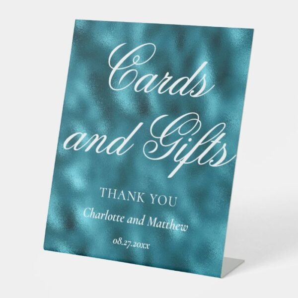 Cards And Gifts Chic Modern Wedding Event Pedestal Sign