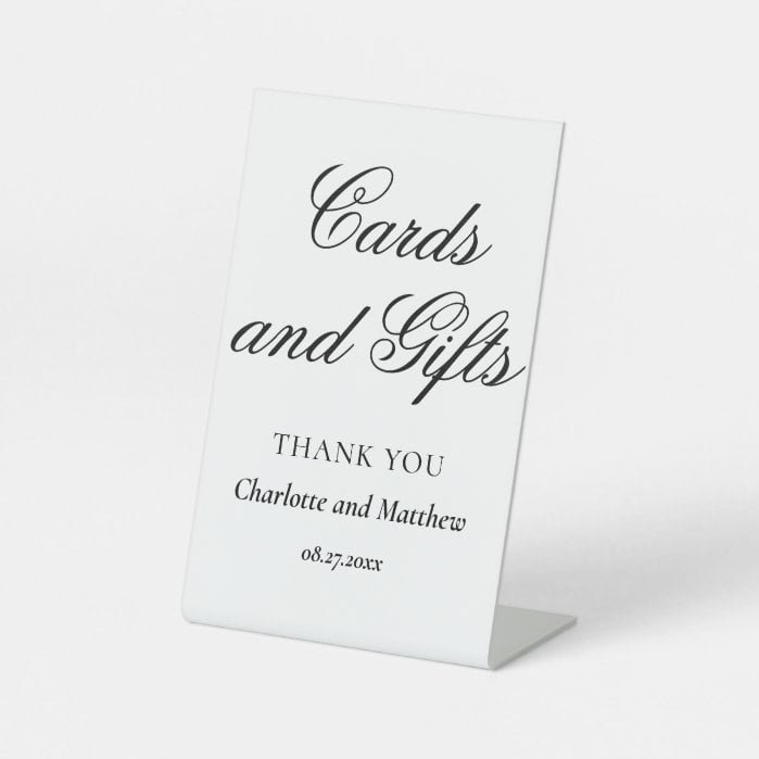 Cards And Gifts Chic Modern Wedding Event Pedestal Sign