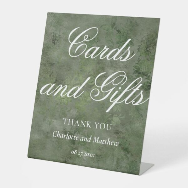 Cards And Gifts Chic Modern Wedding Event Pedestal Sign