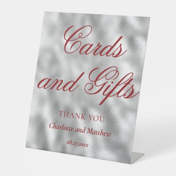 Cards And Gifts Chic Modern Wedding Event Pedestal Sign