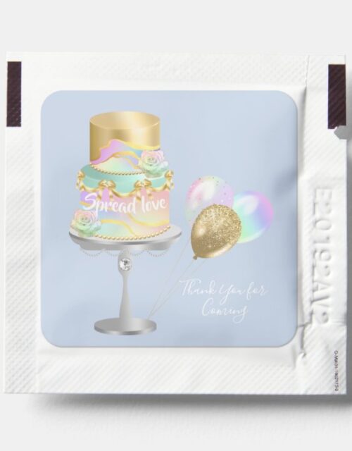 Celebrate - Rainbow Agate Luxury Cake Custom text Hand Sanitizer Packet