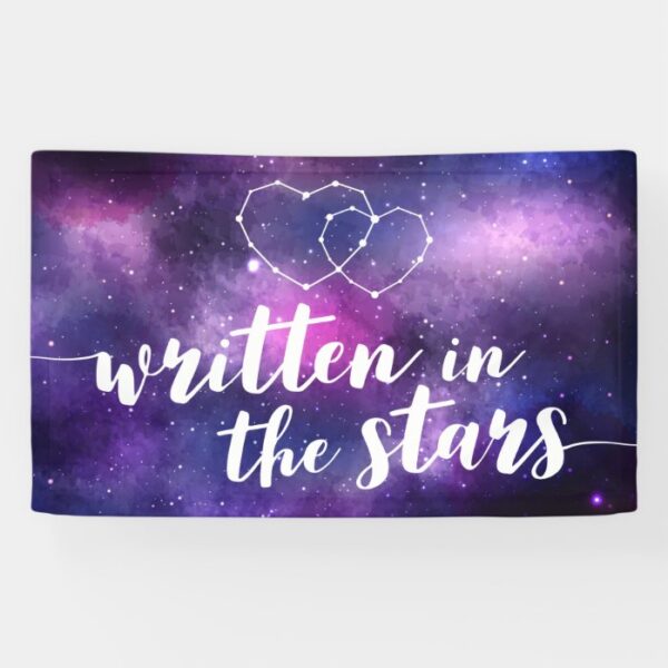 Celestial Galaxy Wedding Written In The Stars Banner