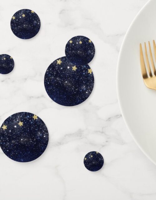 Celestial Starry Under the Stars Gold Blue Party Confetti