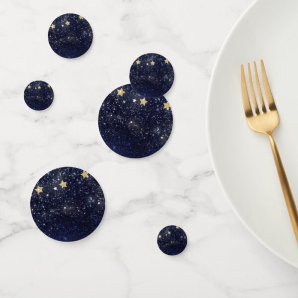 Celestial Starry Under the Stars Gold Blue Party Confetti