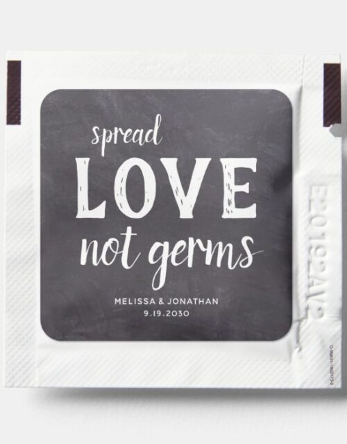 Chalkboard Spread Love Not Germs Wedding Hand Sanitizer Packet