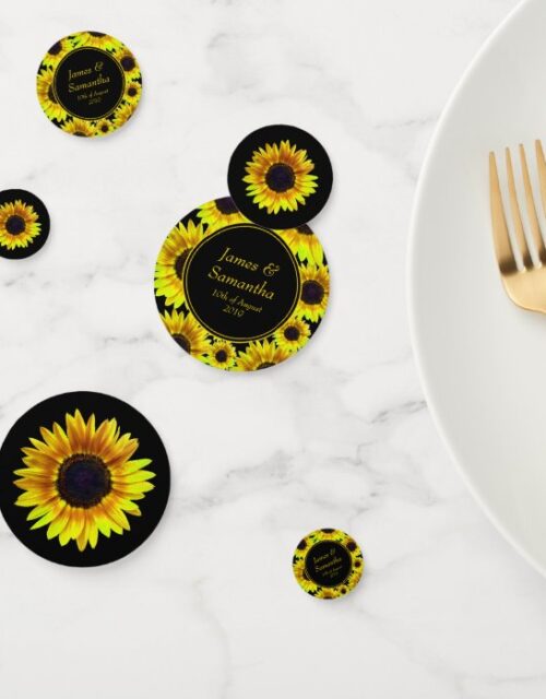 Cheerful Bright Yellow Sunflower  - Confetti
