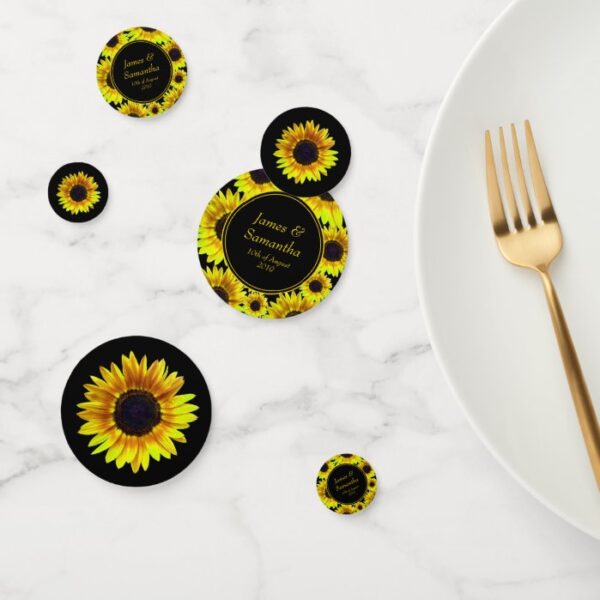 Cheerful Bright Yellow Sunflower  - Confetti