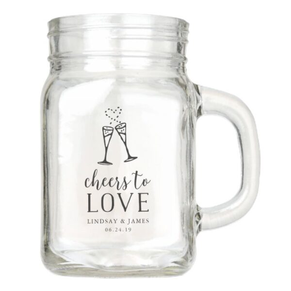 Cheers to Love | Wedding Favor Mason Jar