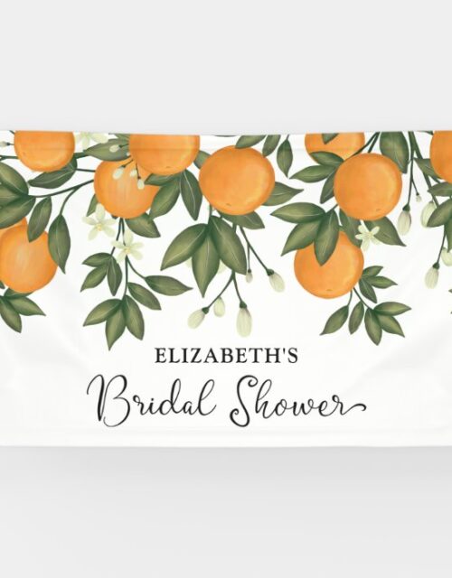 Chic Botanical Citrus Summer Bridal Shower Welcome Banner
