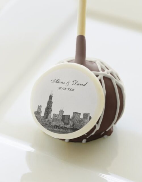 Chicago Skyline #2 Etched Cake Pops