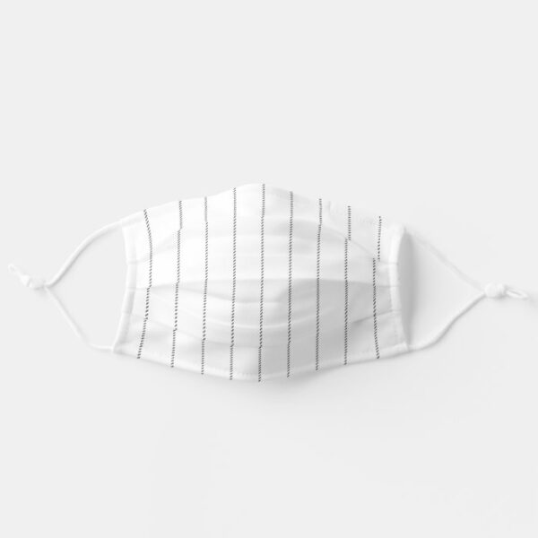 Classic Pinstripe White Adult Cloth Face Mask