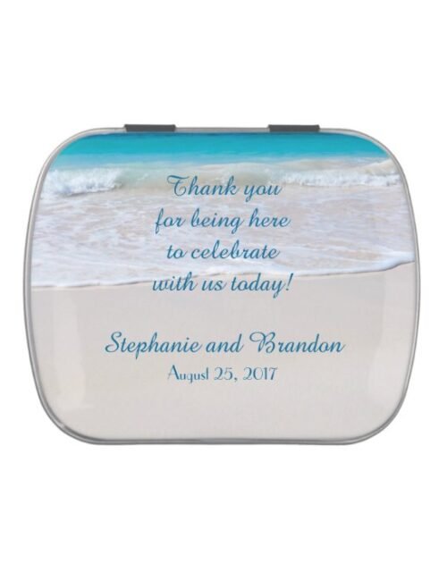 Coastal Vows Tropical Wedding Favor Tins